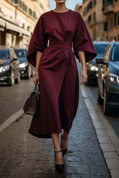 Elegant Batwing Waist-Tight Dress
