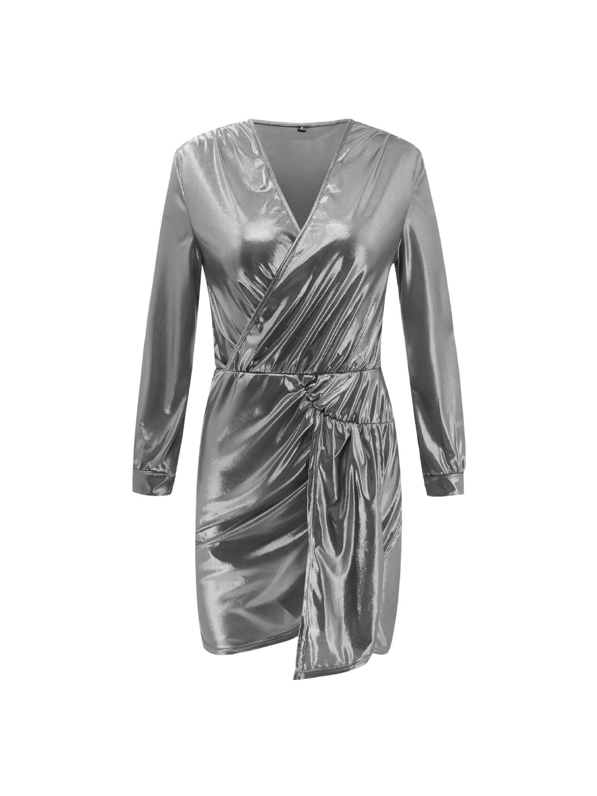 Chic V-Neck Puff Sleeve Mini Dress