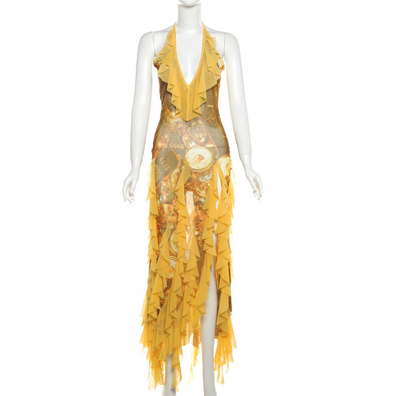 LIUXURY AURA LASH MESH WOMENS DRESS
