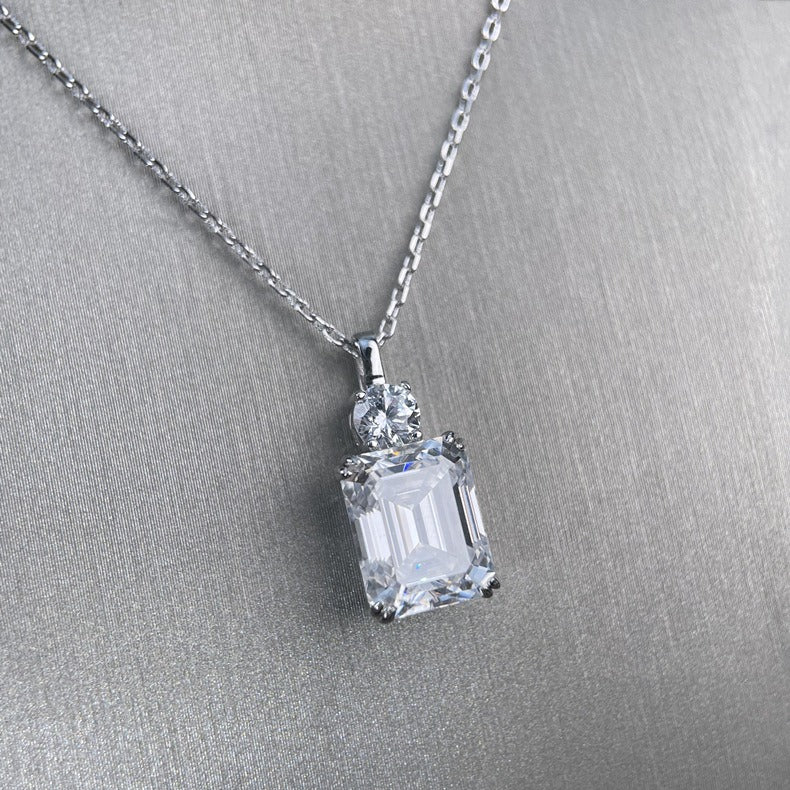 Rectangular Moissanite 925 Silver Necklace