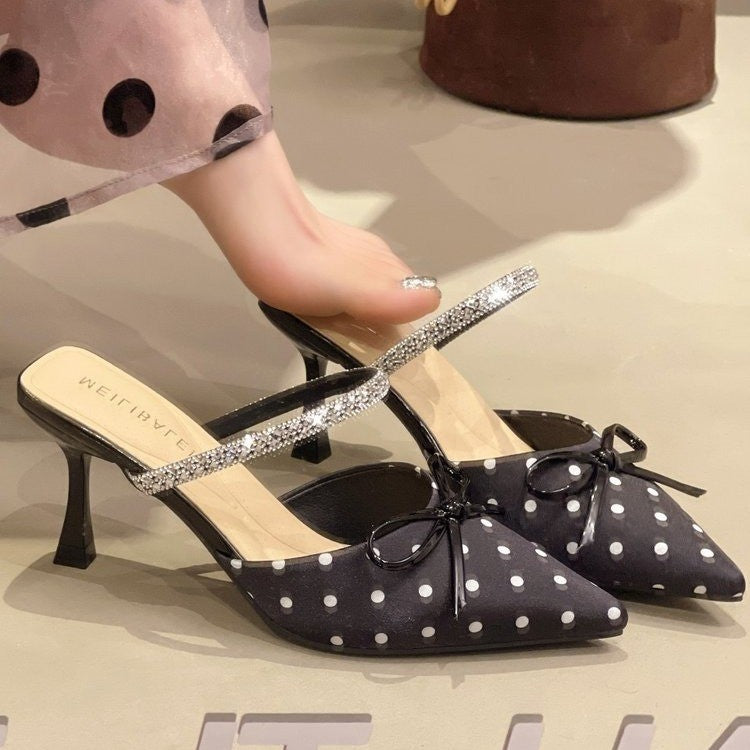 LUXURY AURA Polka-dot high heels