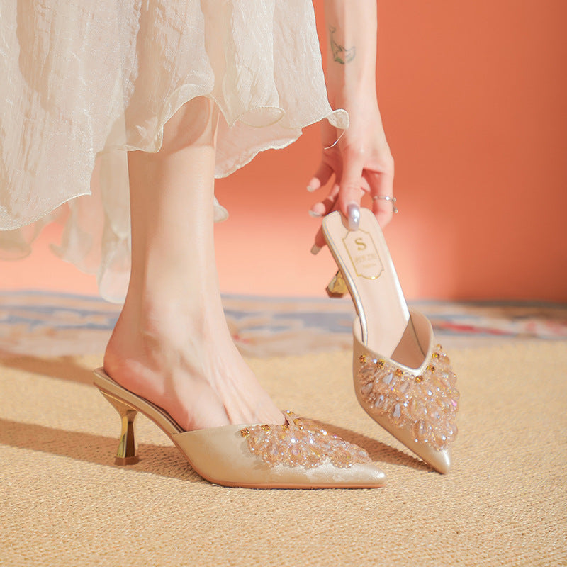 LUXURY AURA Baotou sandals with high heels