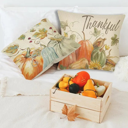 Autumn Essence 4-Piece Linen Pillow Covers 18x18