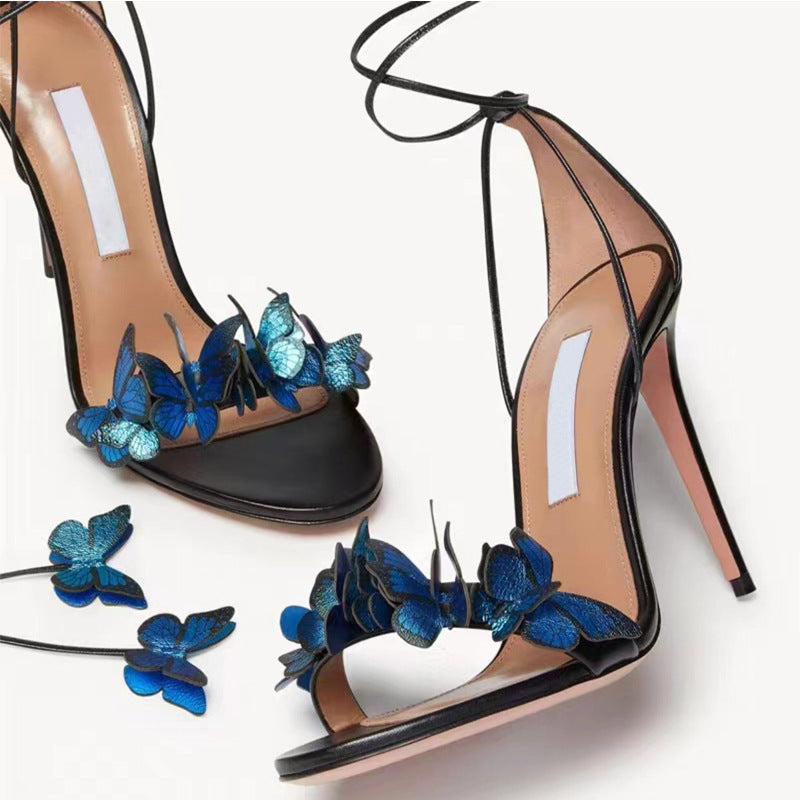 LUXE Strap butterfly high heels