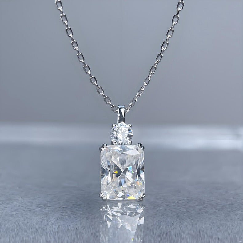 Rectangular Moissanite 925 Silver Necklace