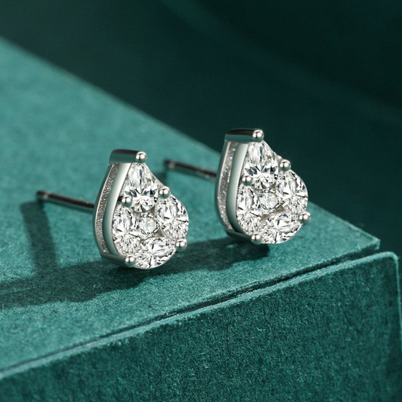 Water Drop Shaped Full Rhinestone Earrings