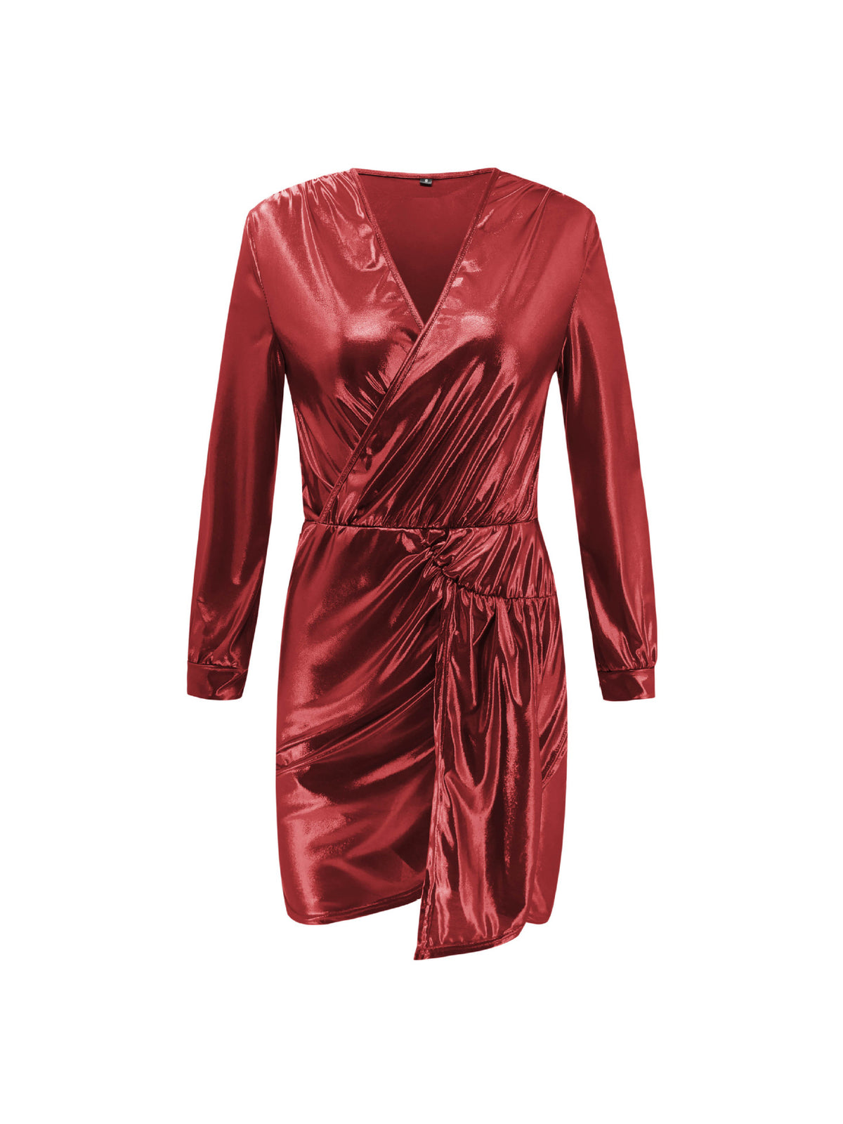 Chic V-Neck Puff Sleeve Mini Dress