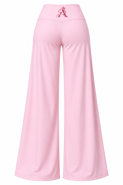 Wide-leg activewear pants with a crossover waistband
