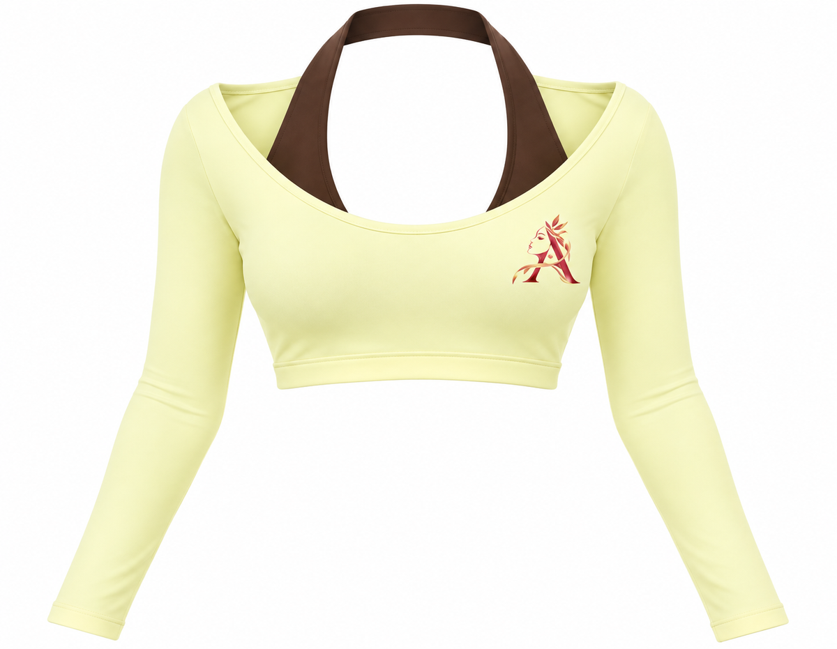 Blush pink cropped long-sleeve workout top