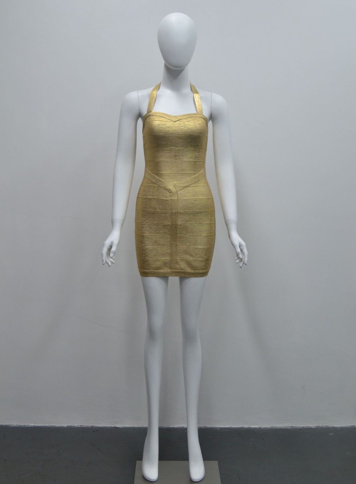 LUXURY AURA Halter Neck Bandage Mini Dress