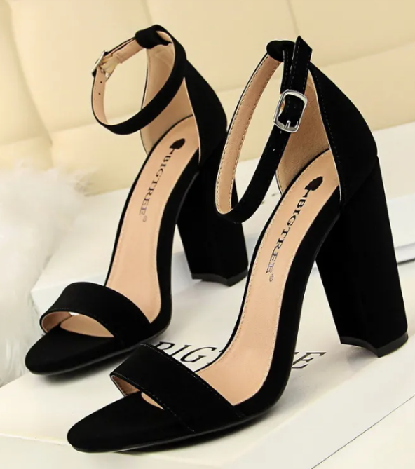 Chic Strappy High Heels - Purple Pink