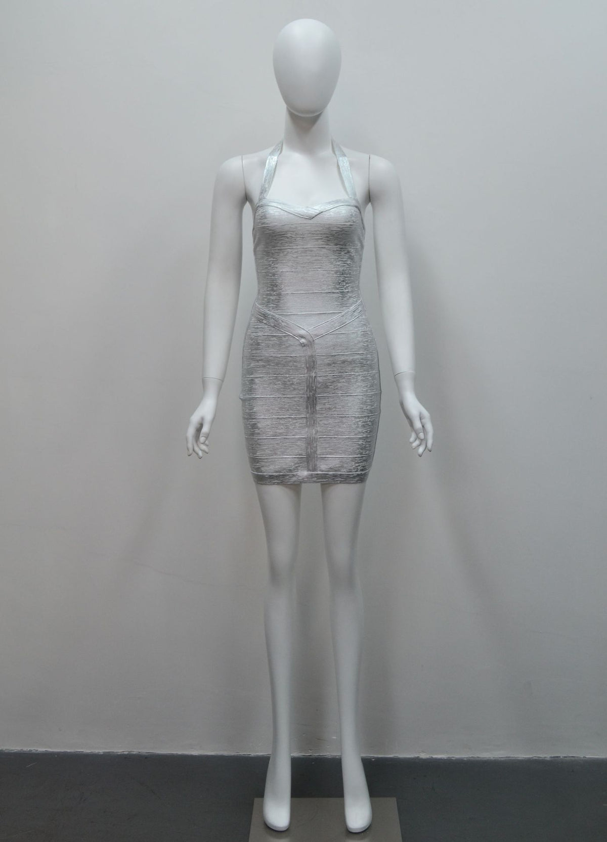 LUXURY AURA Halter Neck Bandage Mini Dress