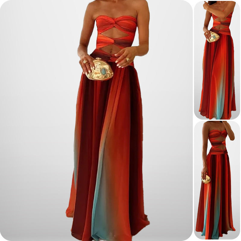 LUXURY AURA Womens Gradient Summer Dress
