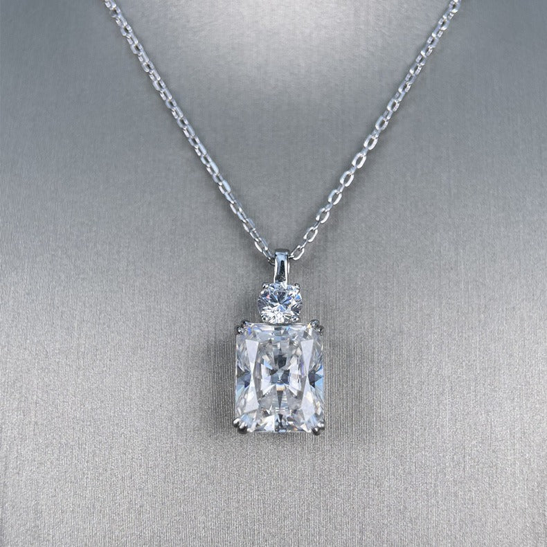 Rectangular Moissanite 925 Silver Necklace