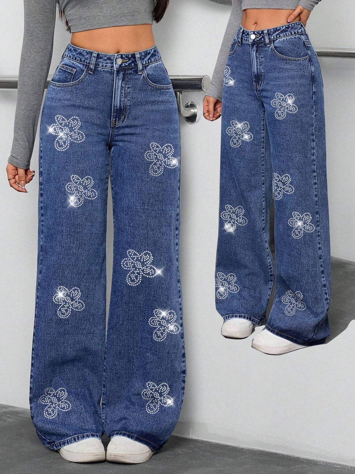 Loose straight-leg pants