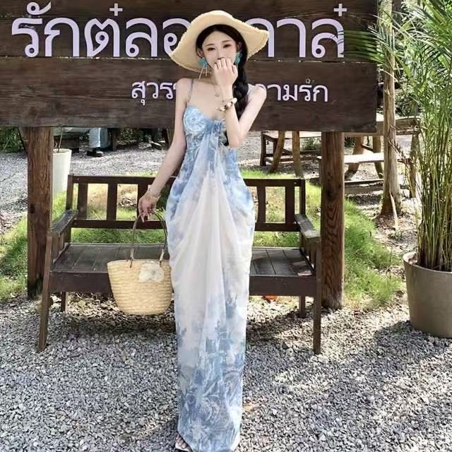 LUXURY Spaghetti Strap Bodycon Maxi Dress