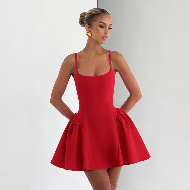 LUXURY AURA Suspender A-Line Sleeveless Dress