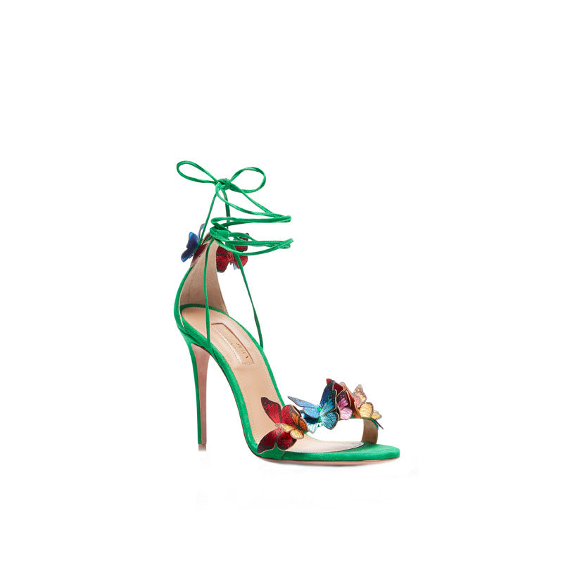 LUXE Strap butterfly high heels