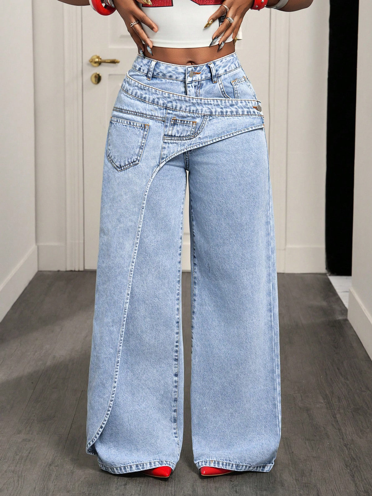 Luxe Straight Leg Denim Pants for Women