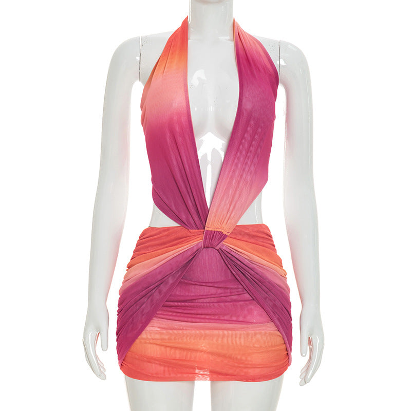 LUXE Halter Neck Backless Dress