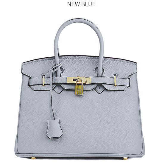 Platinum Lychee Pattern Cowhide Handbag