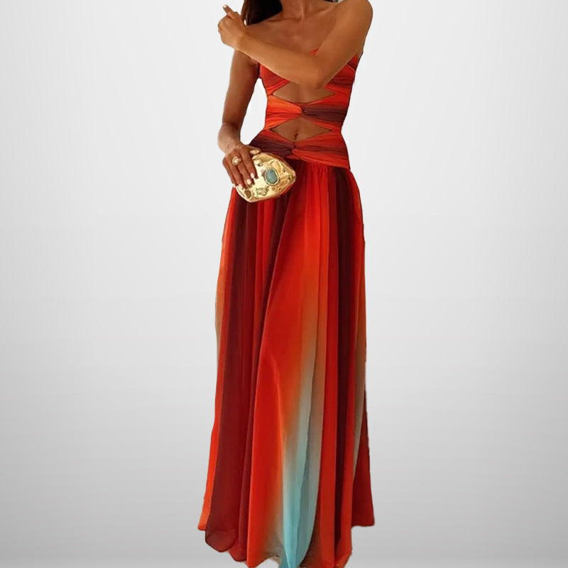 LUXURY AURA Womens Gradient Summer Dress