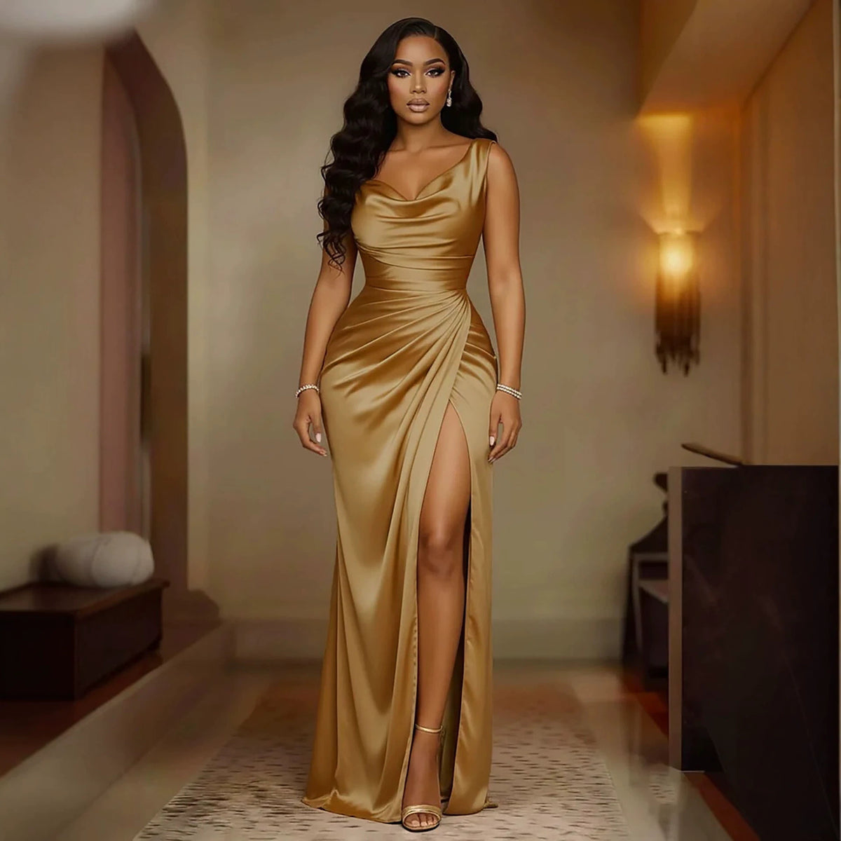 LUXURY AURA SATIN Womens Dress