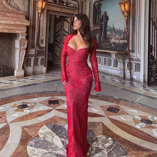 LUXURY AURA Lace Mermaid Dress Set