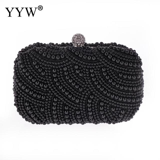 Elegant White Pearl Evening Clutch Bag for Women