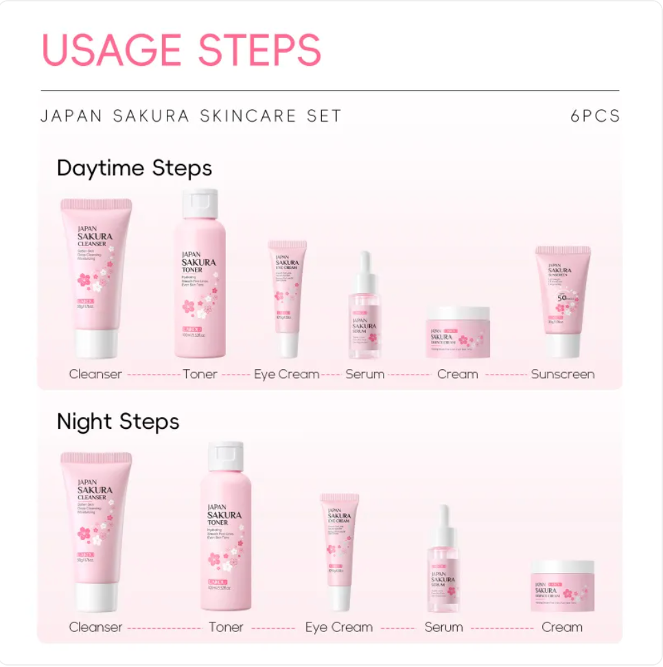 Cherry Blossom Skin Care 6-Piece Set