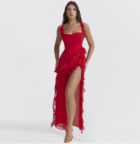 Victoria Ross Elegant Maxi Ruffle Dress