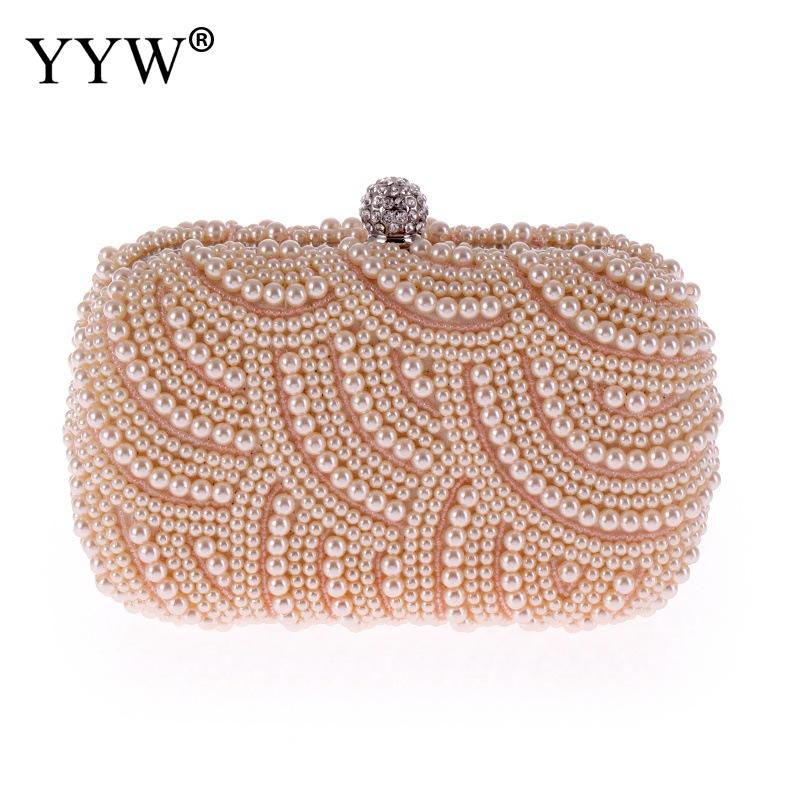Elegant White Pearl Evening Clutch Bag for Women