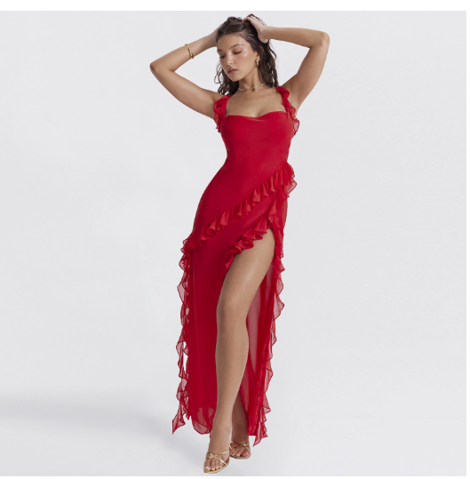 Victoria Ross Elegant Maxi Ruffle Dress