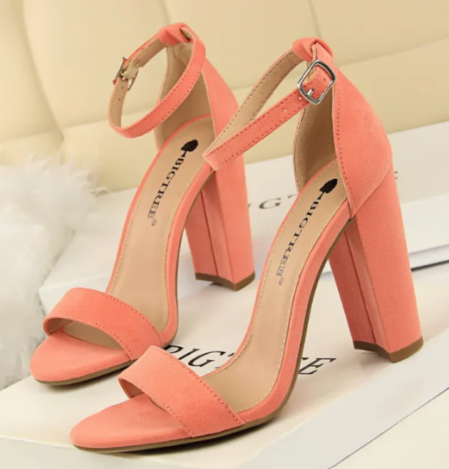 Chic Strappy High Heels - Purple Pink