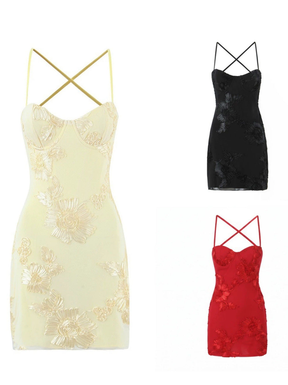 LUXURY Women's V-Neck Backless Floral Dress