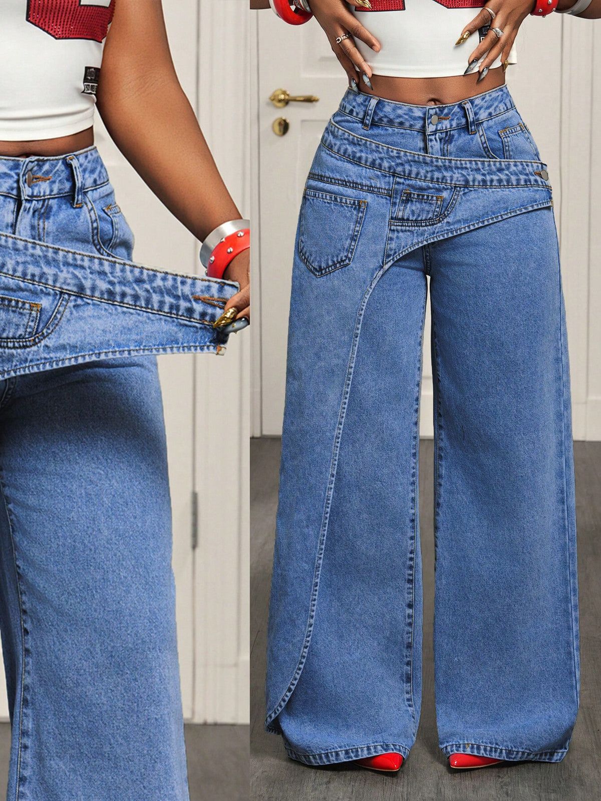 Luxe Straight Leg Denim Pants for Women