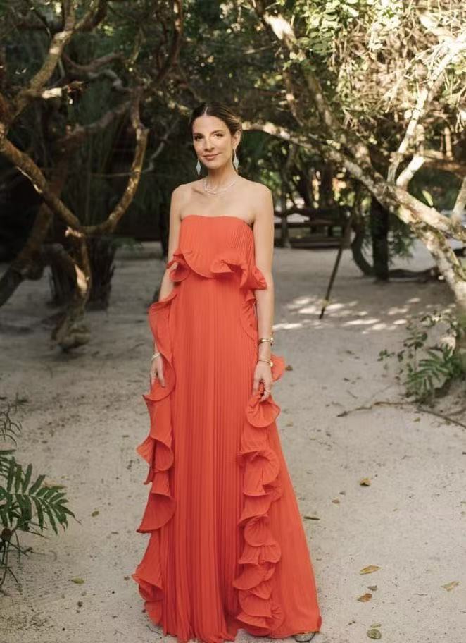 LUXE Pleated Wrap Flared Dress