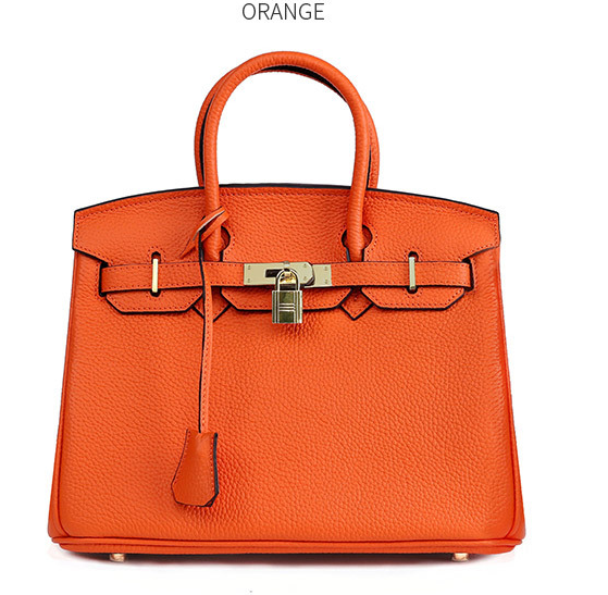 Platinum Lychee Pattern Cowhide Handbag