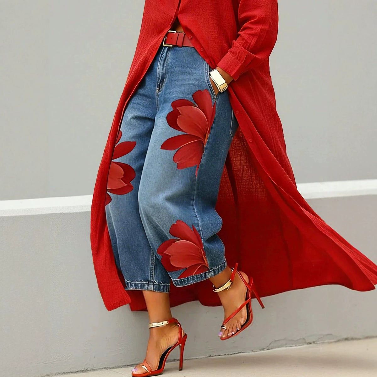 Straight-leg jeans