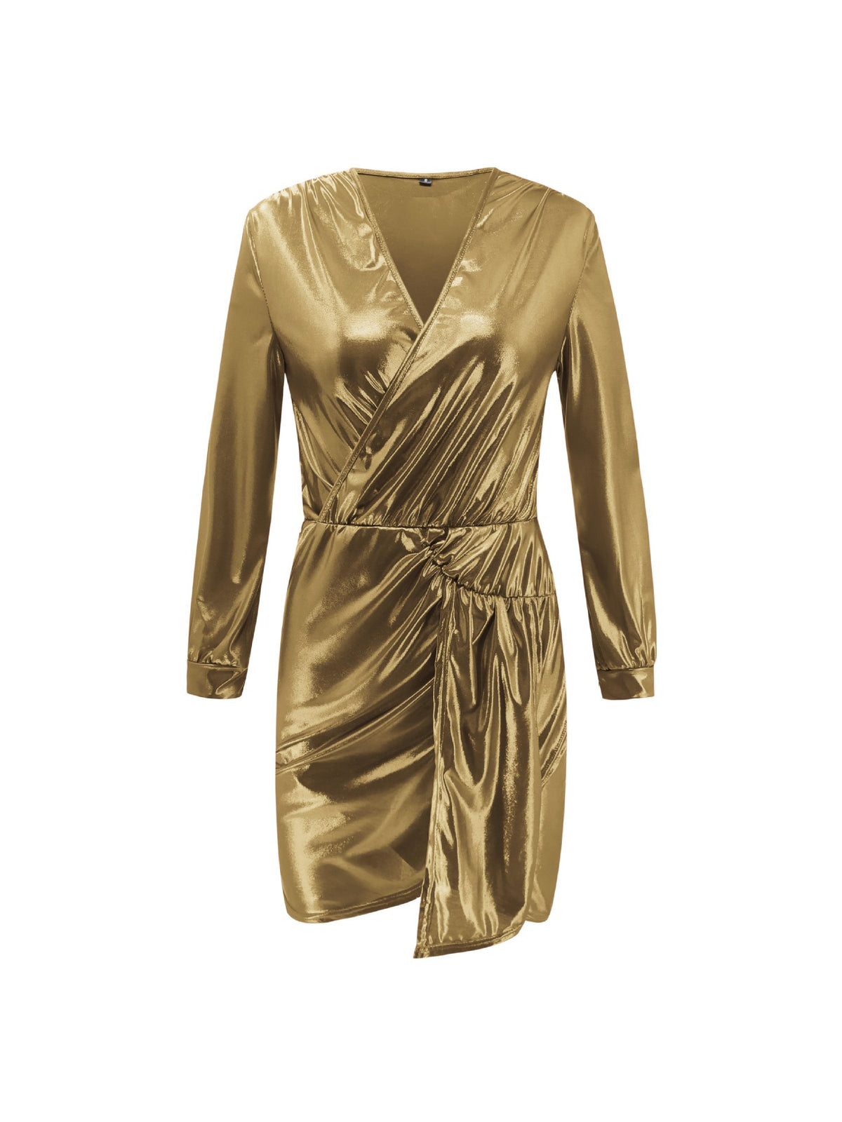Chic V-Neck Puff Sleeve Mini Dress