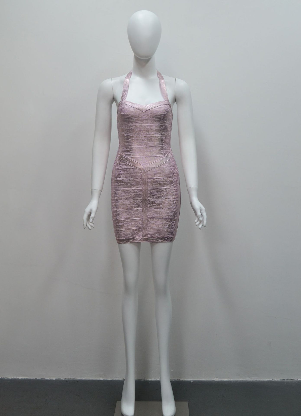 LUXURY AURA Halter Neck Bandage Mini Dress