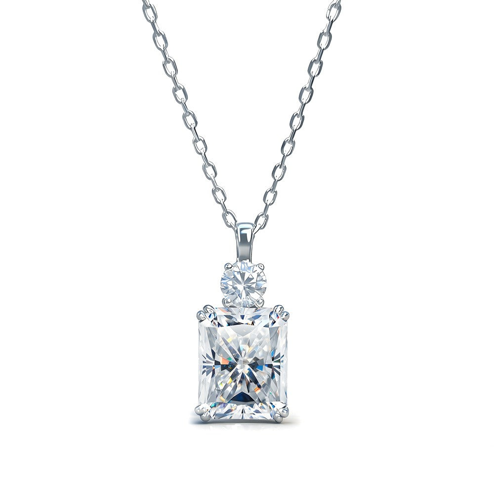 Rectangular Moissanite 925 Silver Necklace