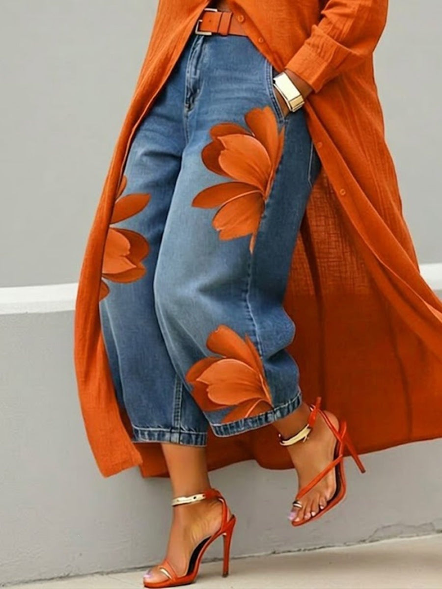 Straight-leg jeans