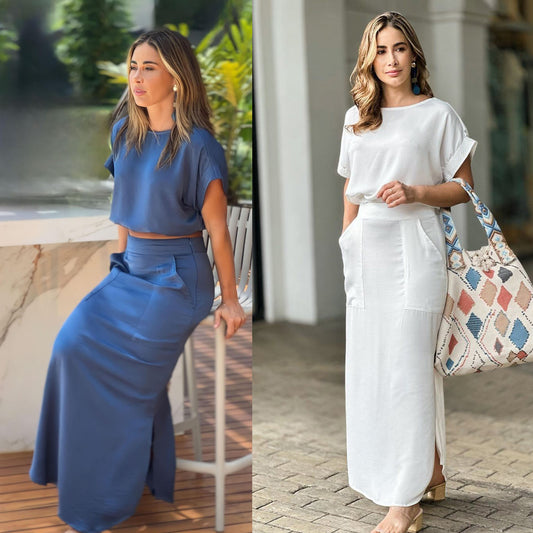 2023 Spring Summer Casual Two-Piece Dress Set for Women