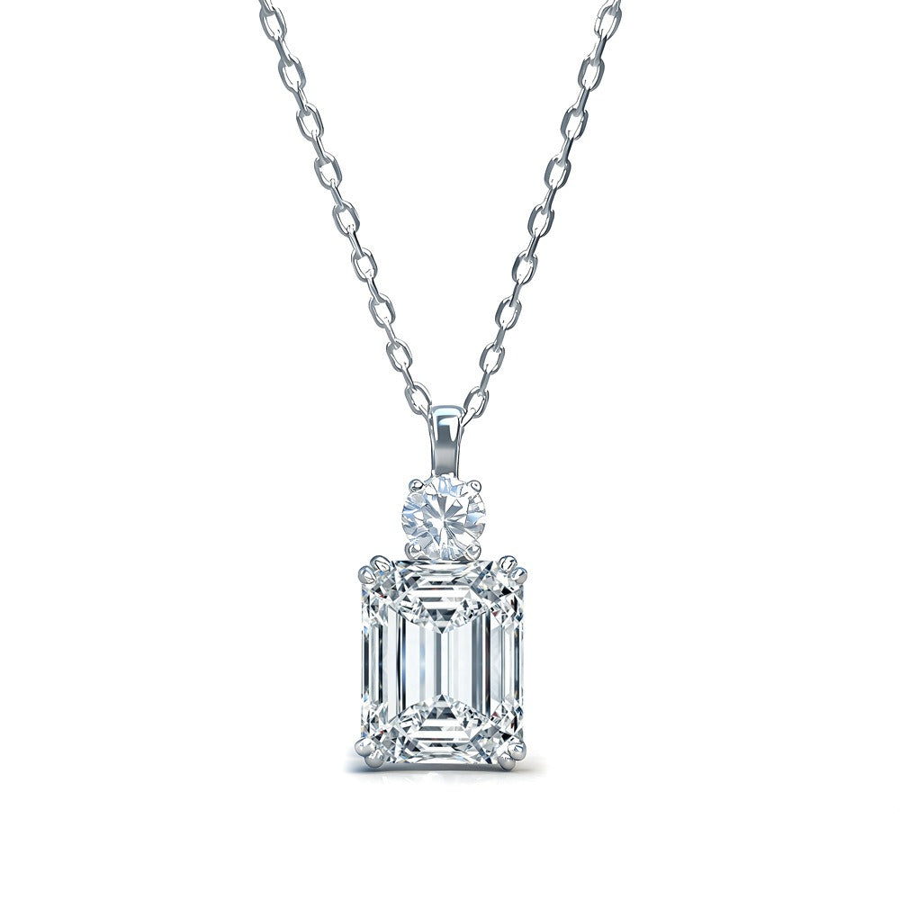 Rectangular Moissanite 925 Silver Necklace