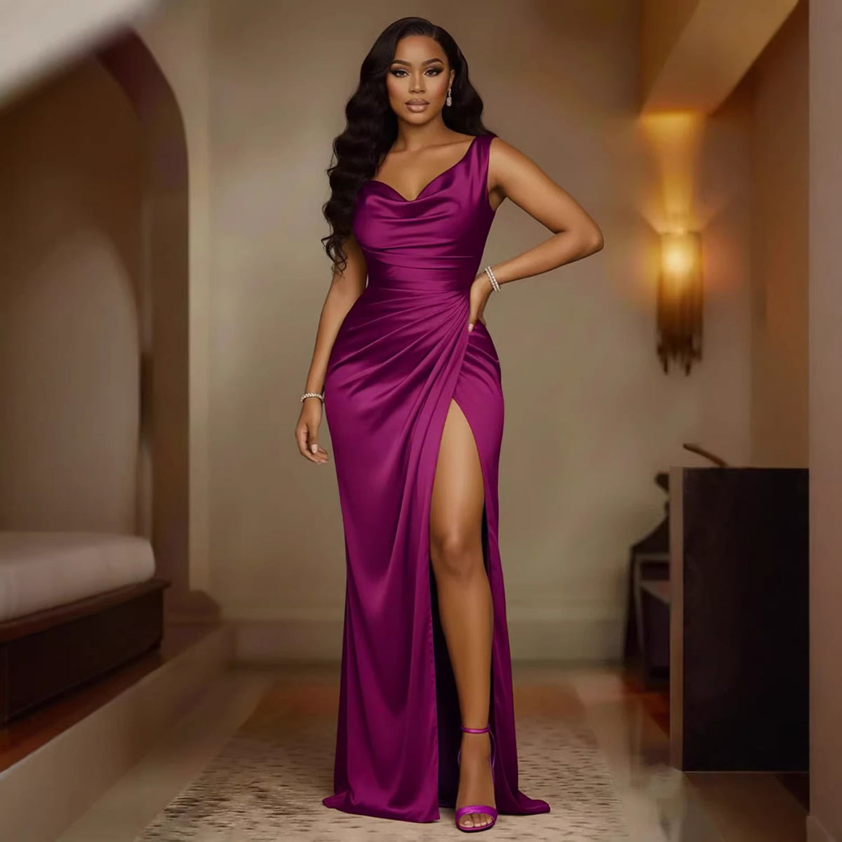 LUXURY AURA SATIN Womens Dress