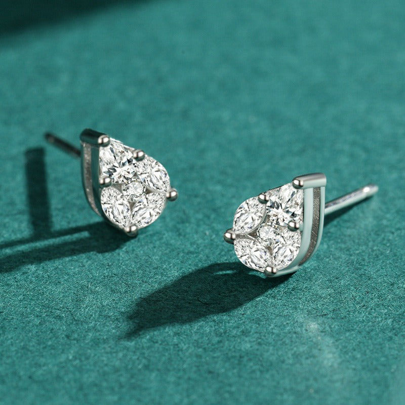 Water Drop Shaped Full Rhinestone Earrings