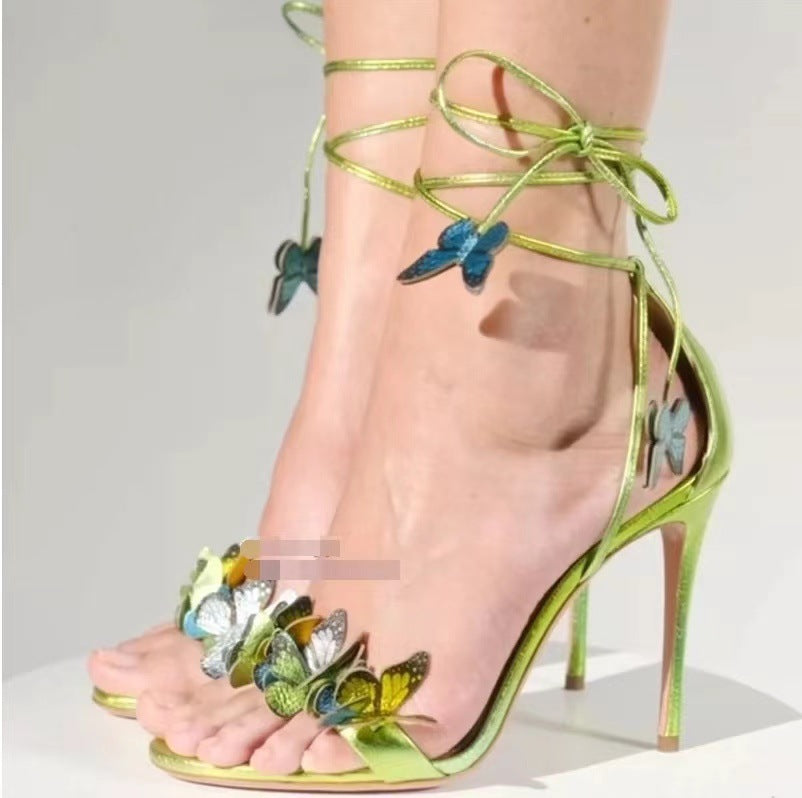 LUXE Strap butterfly high heels