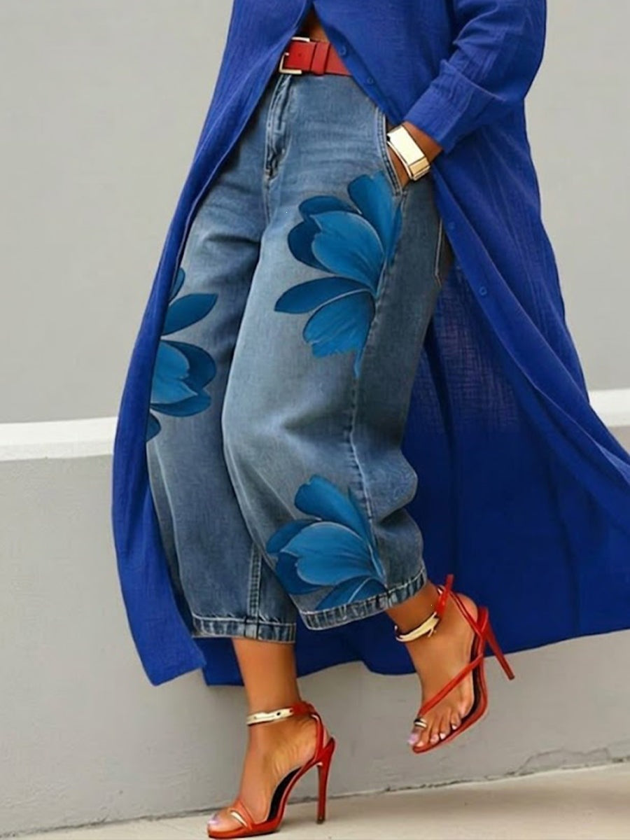 Straight-leg jeans