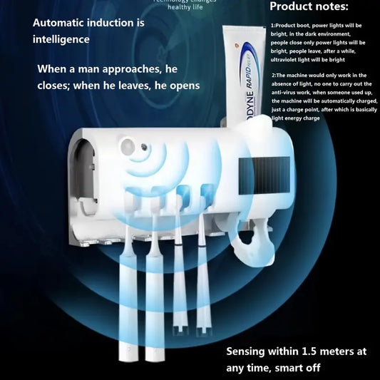 Wall-mounted UV Automatic Toothbrush Holder (1pc)